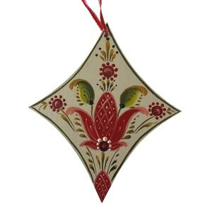 Rosemaling Ornament Norwegian Rogaland Tulip God Wood Red Pink